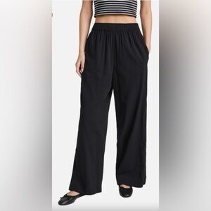 Madewell Pull-on Women’s Elastic Waistband Wide-Leg Pants Size Medium Black